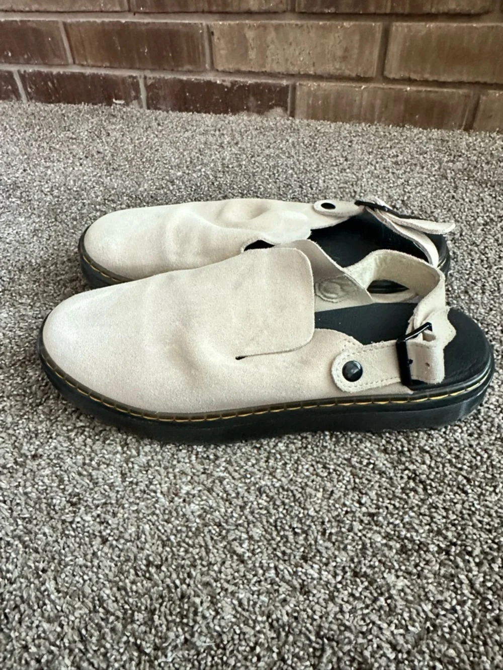 Dr. Martens Carlson Suede Slingback Mules Sand Beige Men's 11 Like New